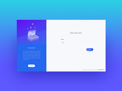 Begin austin crm design email gradient illustration isometric login product saas sign in uiux