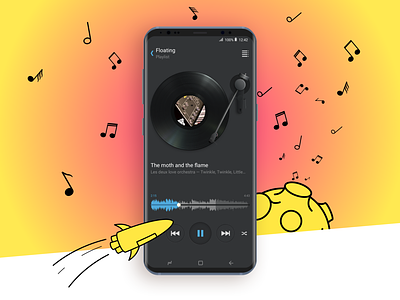 Yandex music initial version interface music music streaming player product design streaming ui user experience user interface ux visual design