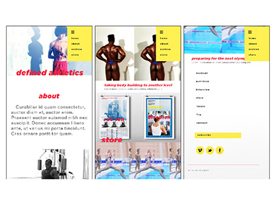 Defined Athletics athletics fitness gym mobile ui vintage web design