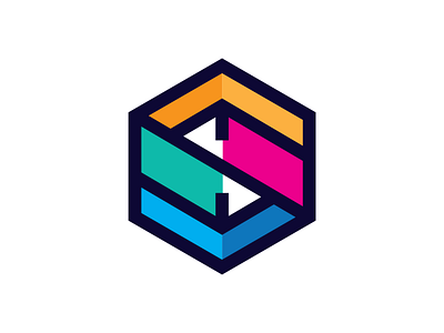 Logomark Puzzle Cube color colours cube hexagon logo logo design logomark multicolor multicolour