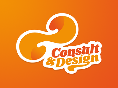 Consult and Design Logo color design gradient logo logo design logomark orange peel wave