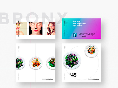 BRONX Social Media Pack banner branding free instagram marketing minimal modern pinterest post social media template