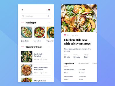 Cooking App app appdesign ux ui interface