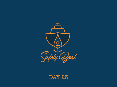 Day 23 challenge - Boat Logo boat branding dailylogo dailylogochallenge design illustration line logo ship typography vector water