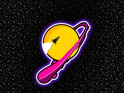 Journey 🚀 color design graphic illustration planet rocket space sticker vector