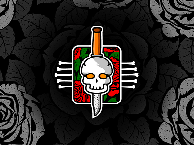 Skulls N Roses 🌹🗡️💀 black color dagger illustration roses skull vector