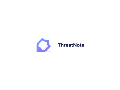 ThreatNote Logo Redesign app blue branding branding design crest design icon logo mark minimal note pencil purple security shield stroke symbol threat ui