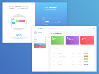 Log Scale Login & Dashboard by Paulo Trajano on Dribbble