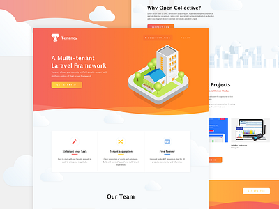 Web Design for Tenancy branding clouds design orange tenancy ui ux web design website