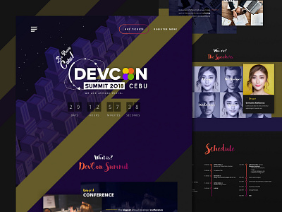 DevCon Web Design Concept animation cebu conference dark devcon event illustration stroke symmetric ui ux website