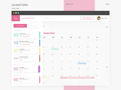 Laravel Cebu Event Scheduler calendar cebu colorful event laravel pink scheduler ui ux