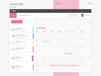 Laravel Cebu Event Scheduler calendar cebu colorful event laravel pink scheduler ui ux