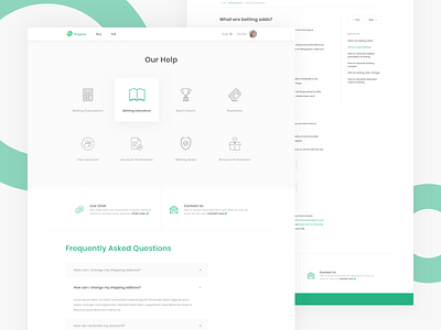 Clean & Neat Support Page branding green help light minimal neat our help plain service simple support ui ux white