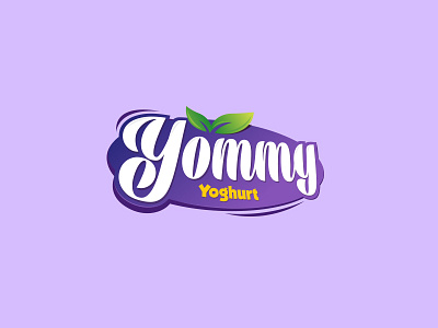 Yoghurt Logo design food green illustration logo purple vector yoghurt