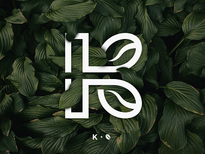Letter K with Coffee Bean black branding coffee coffee bean design food green letter k logo logomark monogram