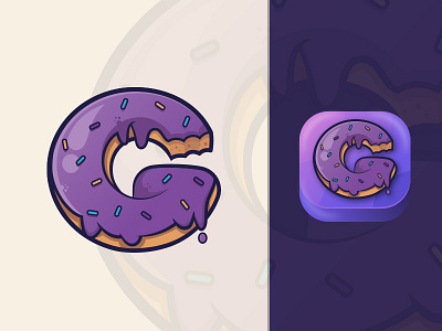 Letter G Donut Logo (For Sale) app app icon blue byte bytes design donut food icon illustration logo mascot purple sprinkles ui ux vector