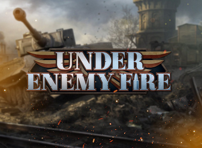 Under Enemy Fire Game Logo fantasy logo game logo gaming logo logo design war game logo war logo
