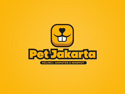 Pet Jakarta hamster icon logo love pet rabbit tooth yellow