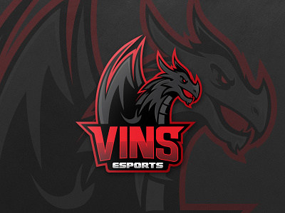 Vins Esport black design dragon esport illustration logo mascot mascot logo