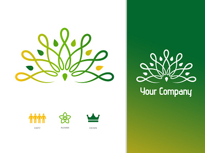 Natural Logo (For Sale) beauty flower flower logo green logo natural people sale unity yellow