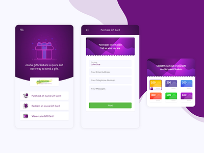 Gift cards mobile application