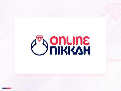 Online Nikkah logo branding design flat illustration logo matrimony nikkah online wedding