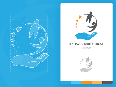 Kadav Charity Trust Logo branding charity design flat hand illustration logo pepole trust