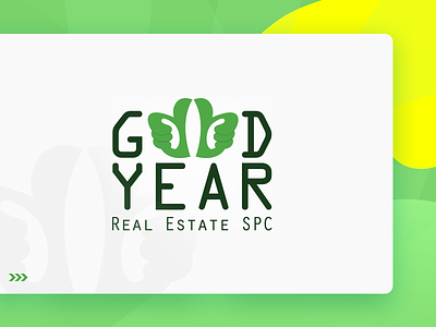 Good year logo design flat good green hand icon illustration logo real estate thumb typography vector year