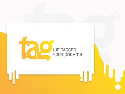 Tag Logo branding design dream flat logo tag tagged text text logo typography yellow