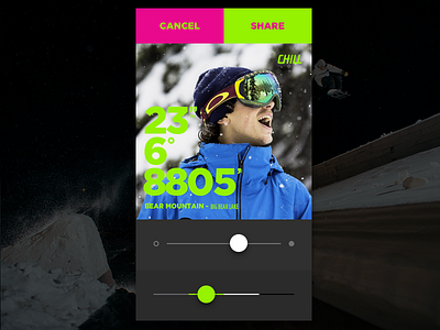 Chill App ios iphone snowboard ui utility winter