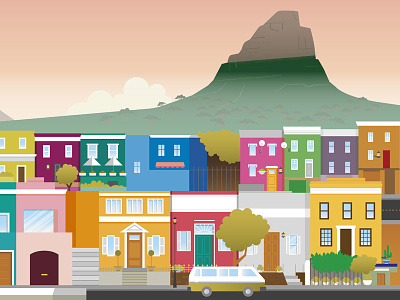 Bo Kaap architecture bo kaap buildings cape town lions head sunset taxi travel