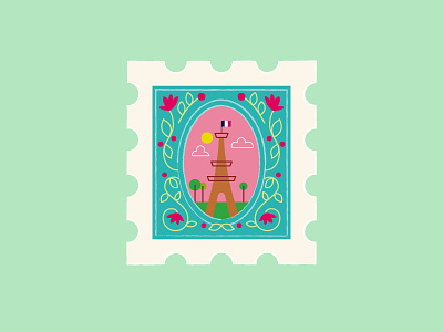 Paris eiffel tower paris postage stamp stamp