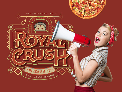 Royal Crust Pizza branding design flat illustration flatdesign graphicdesign illustration illustrations vector