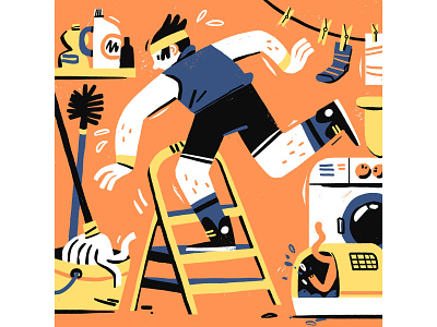 Home Workout digital art editorial illustration quarantine social distancing workout