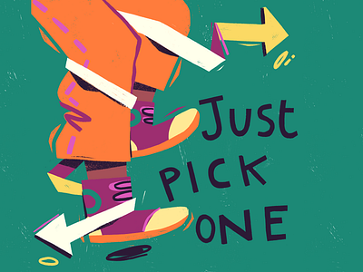 Just Pick One digital art editorial editorial illustration handlettering illustration indecision magazine illustration photoshop