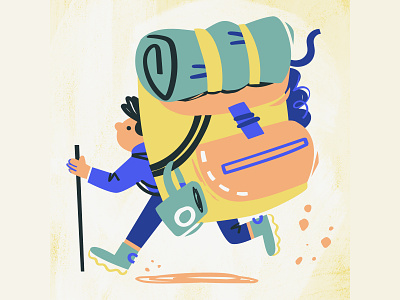 Survival Backpack backpack character design editorial illustration hiking illustration mountain people illustration trail trekking vector illustration