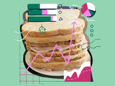 Sandwich Economy analytics digital art economy editorial editorial illustration finance food foodillustration illustration infographic investments sandwich webillustration