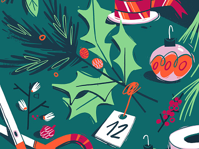 Getting ready for Christmas! advent calendar christmas decor design editorial illustration illustration wreath