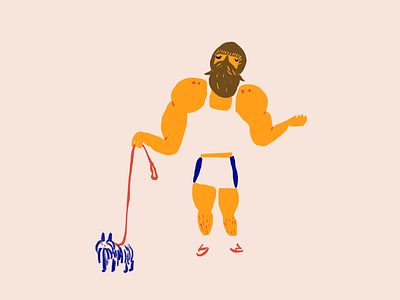 well to hell dog guy illustration illustrator muscles photoshop