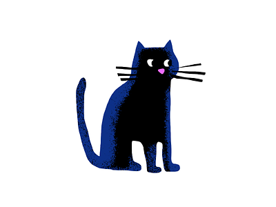 Catt black cat illustration kitty photoshop texture