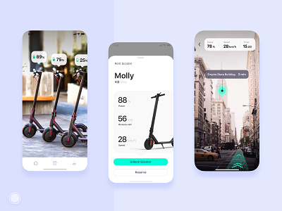 Rent Scooter App app ar design navigation ui ux