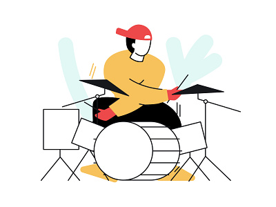 Drummer archetype branding colors design drummer fun identity illustration illustrator man music vector