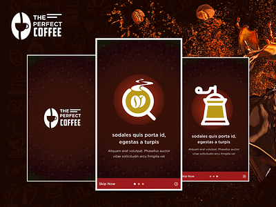 Coffee Intro screens branding mobile app design ui ux