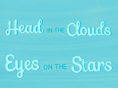 Head In The Clouds, Eyes On The Stars (Erika Mackley) color colors freehand guest post hand drawn hand lettering hand letters handdrawn lettering letters monday motivational motivational monday type typography