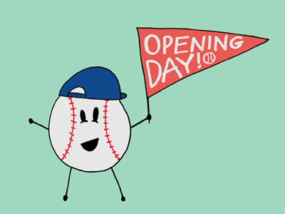 Opening Day baseball beisbol color colors freehand hand drawn handdrawn illustration opening day yankees