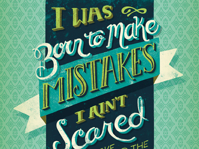 Born To Make Mistakes (Courtney Blair) color colors freehand guest post hand drawn hand letters handdrawn lettering letters monday motivational motivational monday type typography