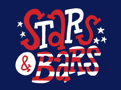 Stars And Bars 4th of july color colors freehand hand drawn hand lettering hand letters lettering letters stars and bars type typography