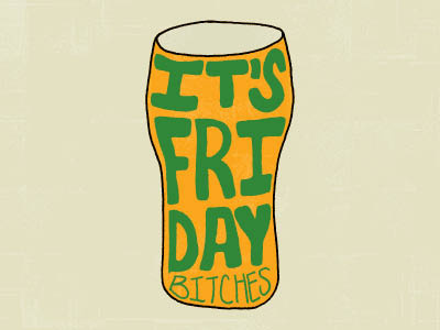 It's Friday! beer cheers color colors freehand friday hand drawn hand lettering hand letters handdrawn happy hour lettering letters tgif type typography