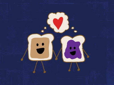 we go together like.. color colors freehand hand drawn handdrawn illustration jelly pb j pb and j peanut butter peanut butter jelly