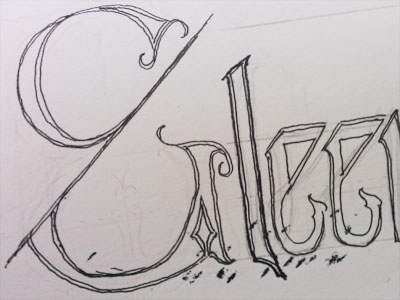 Sketching for Catharsis - rough, pre-vector calligraphy letters type type treatment typography